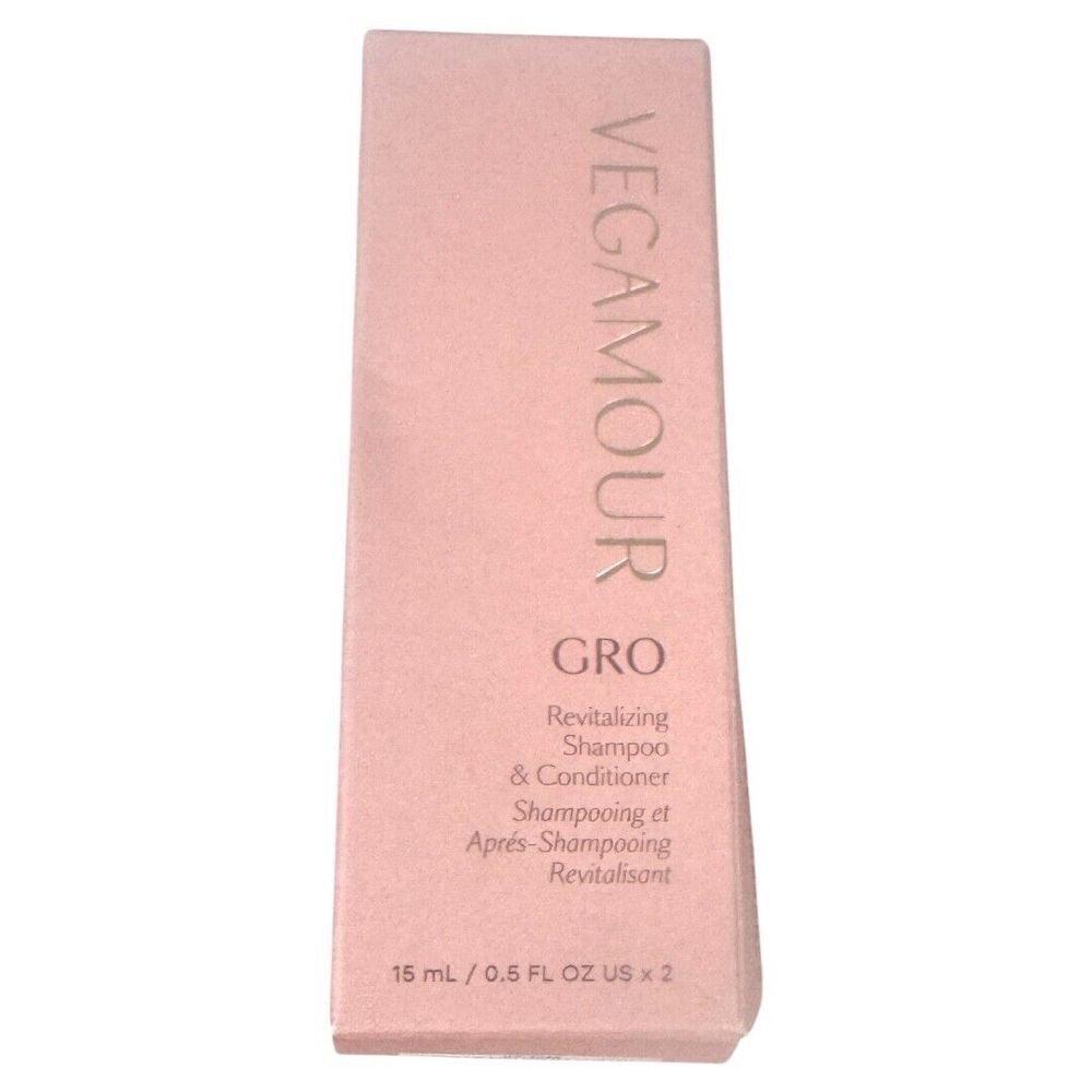 NEW VEGAMOUR GRO Revitalizing Hair Care Shampoo & Conditioner Travel Set 15ml EA